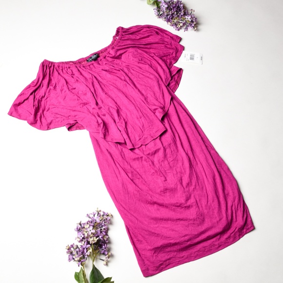 Crystal Doll Dresses & Skirts - NWT CRYSTAL DOLL Pink Berry Off Shoulder Dress - S